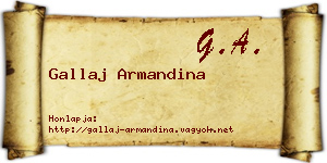 Gallaj Armandina névjegykártya